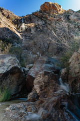Fototapeta na wymiar Hidden Falls in Catalina State Park near Oro Valley, Arizona.