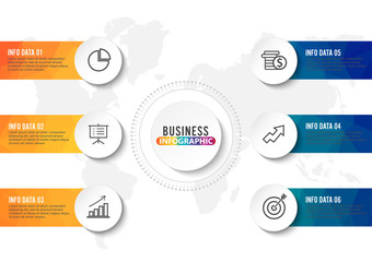 Obraz premium Business data visualization. Process chart. Abstract elements of graph, diagram with steps, options, parts or processes. Vector business template for presentation. Creative concept for infographic.