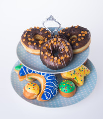 Assorted donuts donuts on a background