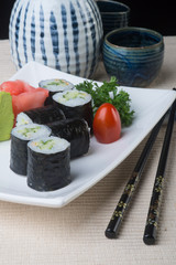 japanese cuisine. sushi on the background