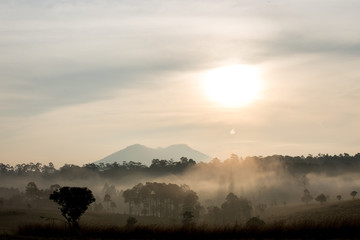 Landscape photo sky sunset and mountain  