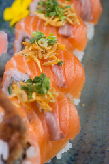 japanese cuisine. sushi on the background