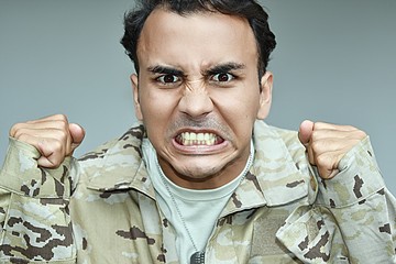 Enlisted Male Soldier Under Stress