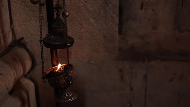 Incense burner with fire