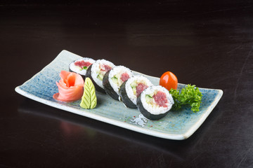 japanese cuisine. sushi on the background