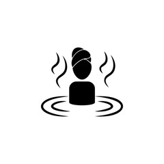 Woman relaxing in water icon. Spa icon. Element relaxation and rest icon. Premium quality graphic design. Signs, outline symbols collection icon for websites, web design, mobile