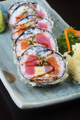 japanese cuisine. sushi on the background