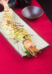 japanese cuisine. sushi on the background