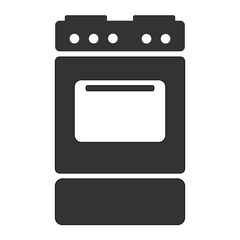Stove icon, silhouette household appliances and electronics icons, vector graphics
