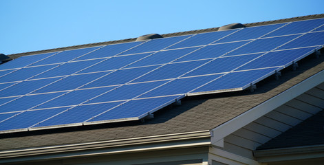 solar panel installed on the house roof