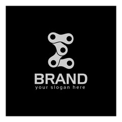 Letter E, Logo Letter E and chain. logo formed by chain