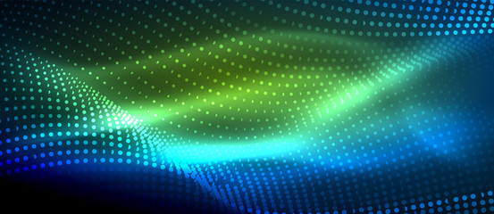 Obraz premium Glowing abstract wave on dark, shiny motion