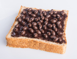 bread. slice of bread with chocolate cream