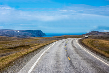 Road to Nordkapp in Norway