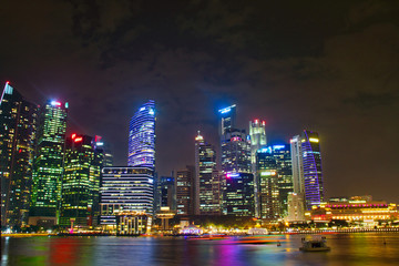 Plakat Singapore Skyline at Night