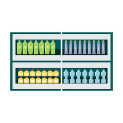 supermarket shelves design concept 