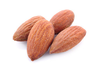Almonds isolated on white background.
