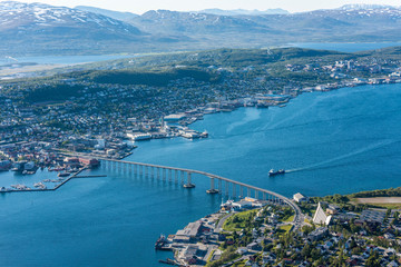 Naklejka premium The Tromso Bridge in Norway.