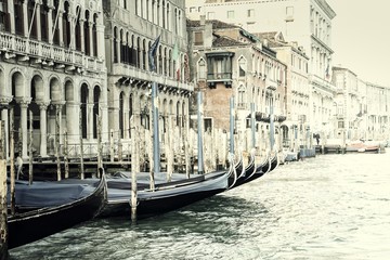 Fototapety  Vintage Gondole w Wenecji, Włochy