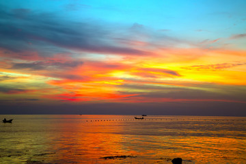 Abstract natural backgrounds orange sunset sky. Beautiful sky.