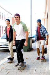 Skateboarding at the street