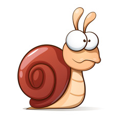 Funny, cute cartoon snail. Vector illustration. © rwgusev