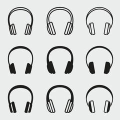 Obraz premium Headphone icons set.