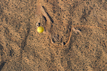 Hot air balloon in desert