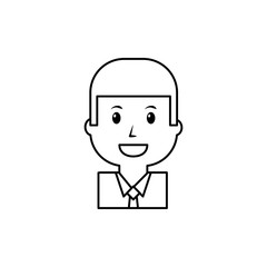 portrait businessman worker character cartoon vector illustration outline image