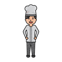 female chef worker professional cooking vector illustration drawing image