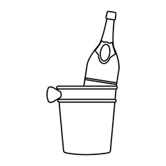 Champagne bottle in ice bucket