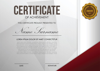 Certificate template with red color combination