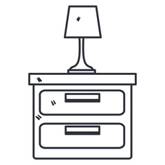 bedroom lamp in drawer isolated icon