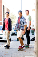Skateboarding at the street