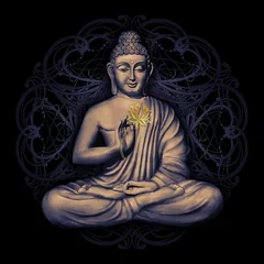 Crédence de cuisine en verre imprimé Bouddha Bouddha assis dans une posture de lotus