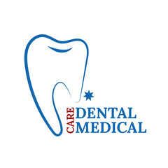 Dental care medical logo design on white bg eps 10