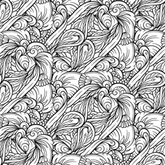 Ethnic black and white seamless pattern.
