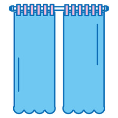 bedroom courtain isolated icon