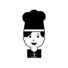 portrait chef woman occupation worker vector illustration black image