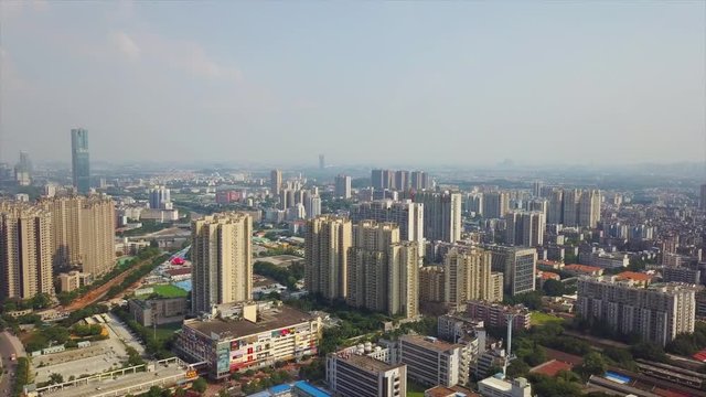 sunny day guangzhou cityscape aerial panorama 4k china

