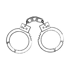 handcuffs police tool security arrest vector illustration