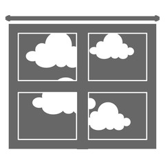 bedroom windows day isolated icon