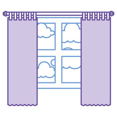 bedroom windows day isolated icon