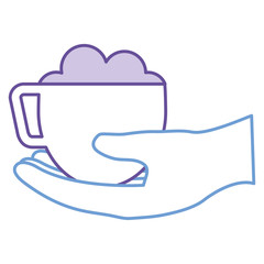 hand with coffee cup isolated icon