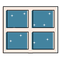 Fototapeta premium bedroom windows night isolated icon