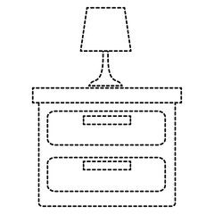bedroom lamp in drawer isolated icon