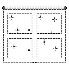 bedroom windows night isolated icon