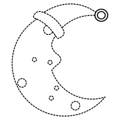 moon night with sleeping hat character