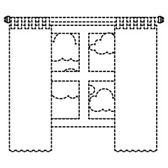 bedroom windows day isolated icon