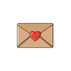 envelope message greeting heart love romantic vector illustration